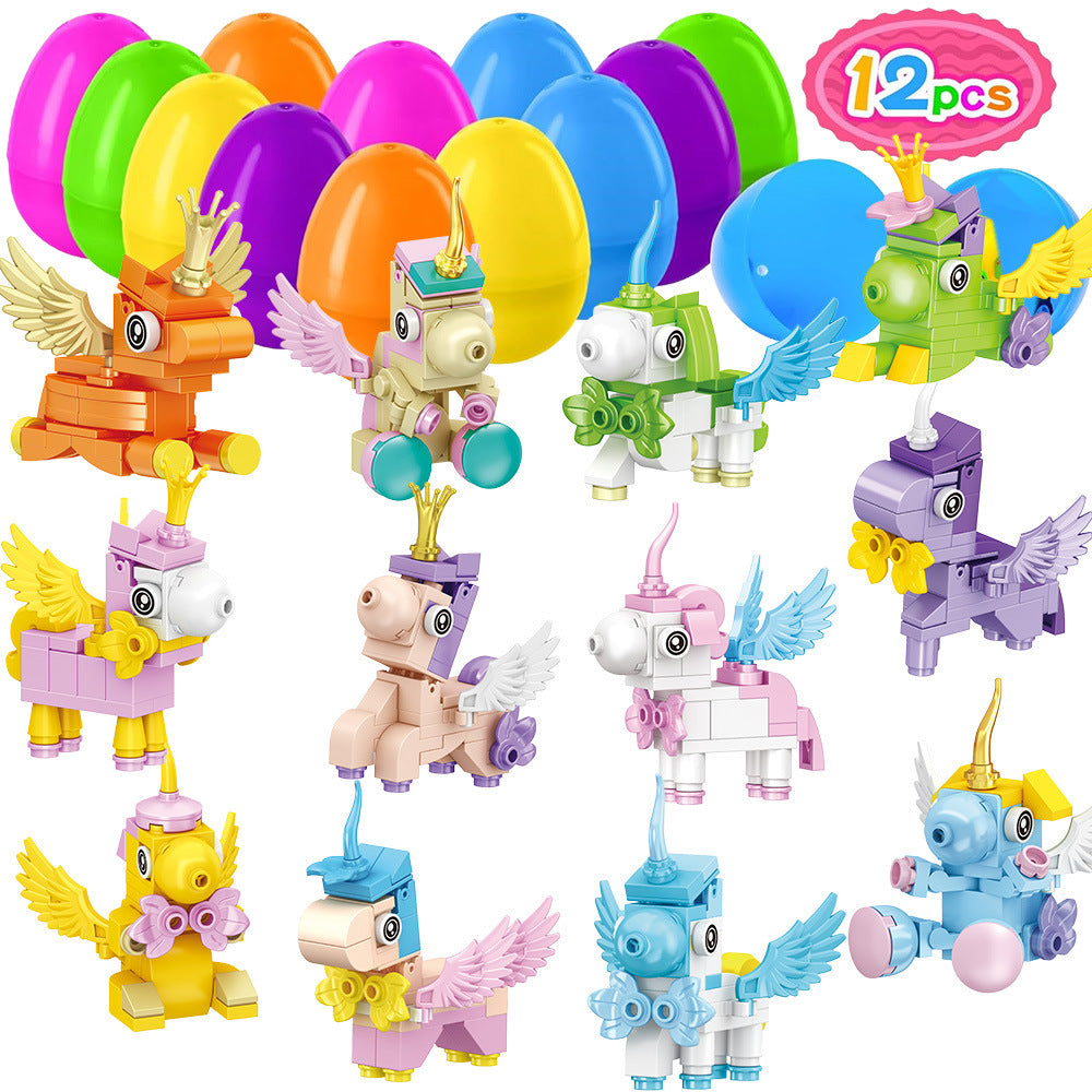2026 Cross-Border New Easter Toy Set For Children Diy Bunny Car Easter Egg Easter Gashapon Gift