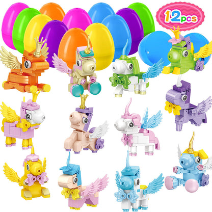 2026 Cross-Border New Easter Toy Set For Children Diy Bunny Car Easter Egg Easter Gashapon Gift
