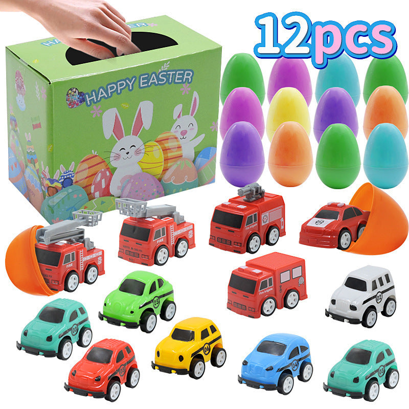 2026 Cross-Border New Easter Toy Set For Children Diy Bunny Car Easter Egg Easter Gashapon Gift