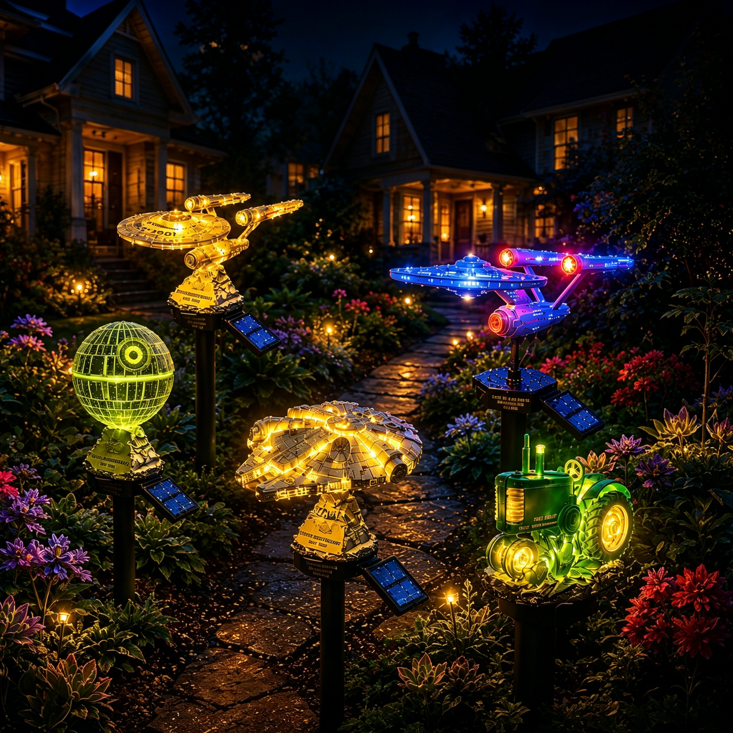 🔥 TODAY 52% OFF🌌Turn Your Backyard Into a Sci-Fi Wonderland — 🌠Sci-Fi Starship Solar Garden Light