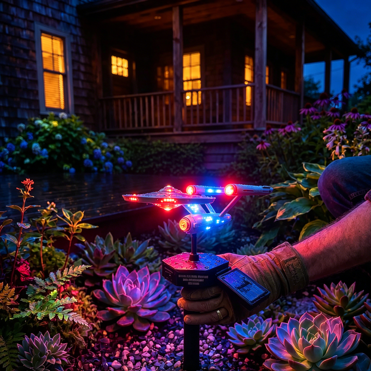 🔥 TODAY 52% OFF🌌Turn Your Backyard Into a Sci-Fi Wonderland — 🌠Sci-Fi Starship Solar Garden Light