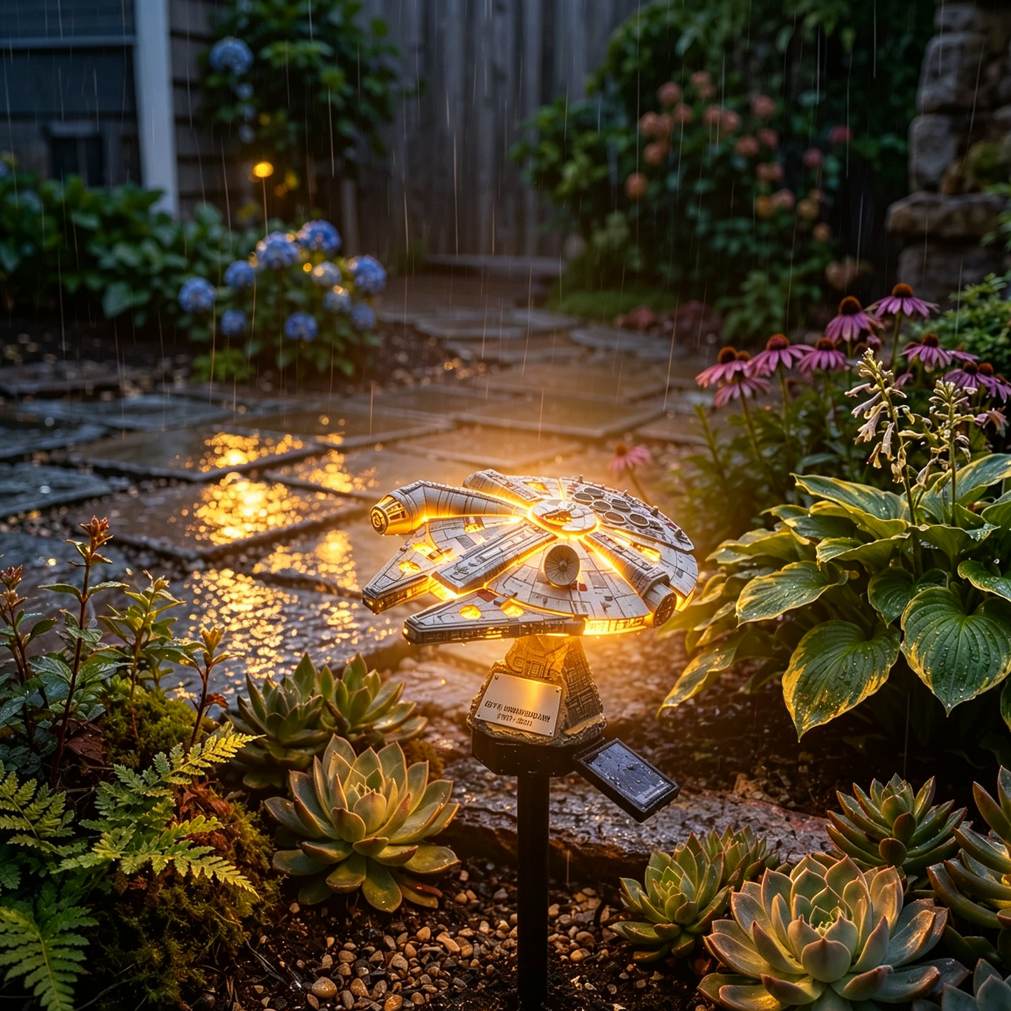 🔥 TODAY 52% OFF🌌Turn Your Backyard Into a Sci-Fi Wonderland — 🌠Sci-Fi Starship Solar Garden Light