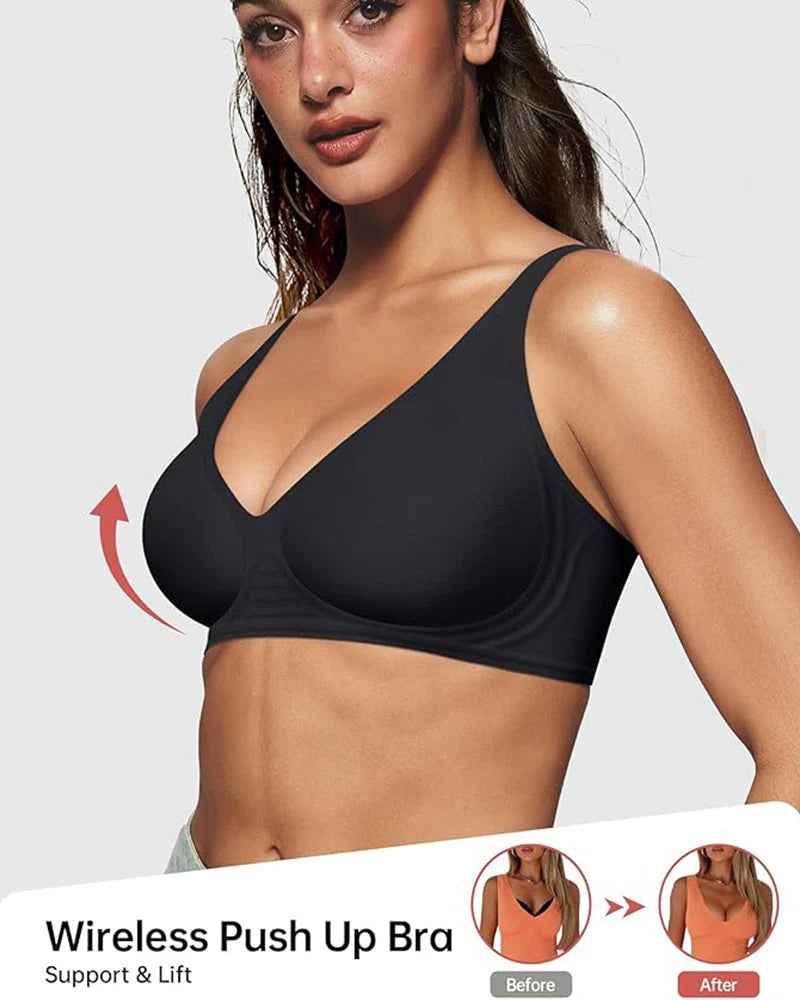 🔥Black Friday Sales🔥Seamless Deep V Push-Up Wireless Bra