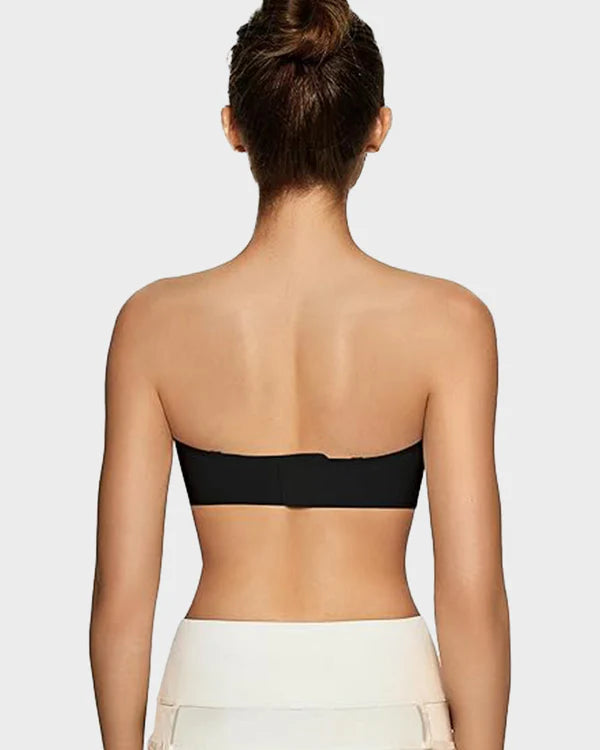 💞Womens Strapless Bras Push Up Bandeau Bra Non Slip Wireless Supportive Padded Bras Seamless Comfortable Tube Jelly Bra