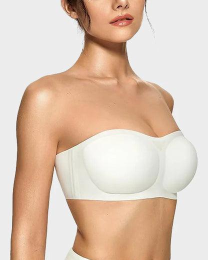 💞Womens Strapless Bras Push Up Bandeau Bra Non Slip Wireless Supportive Padded Bras Seamless Comfortable Tube Jelly Bra