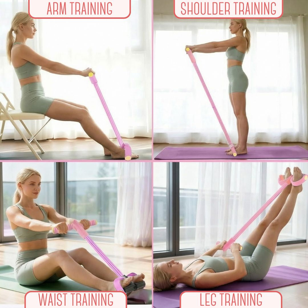 🔥Last Day Promotion 🤩| 💪6-Tube Resistance Band Trainer – Full Body Workout Anywhere🏋️