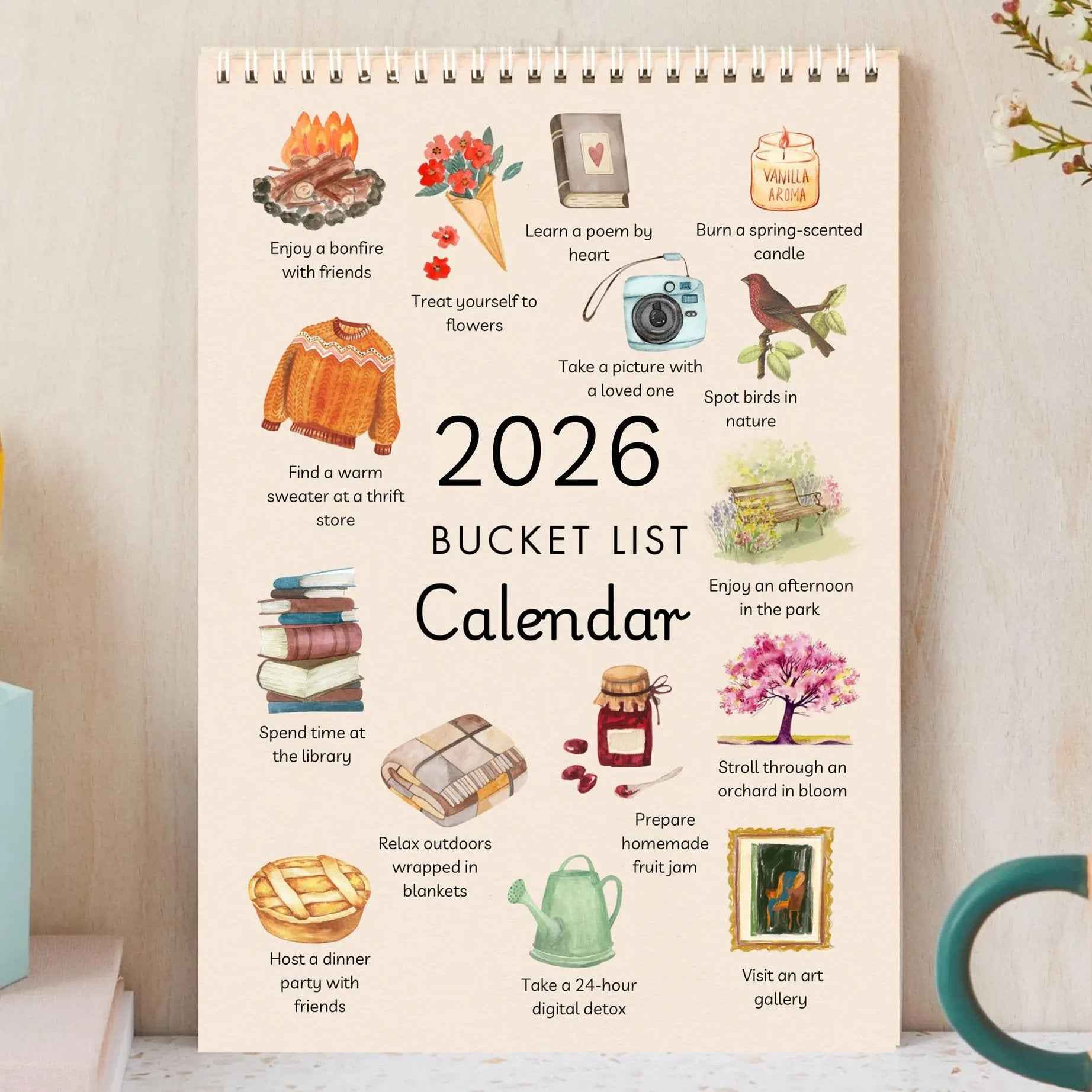 📅 2026 Bucket List Wall Calendar