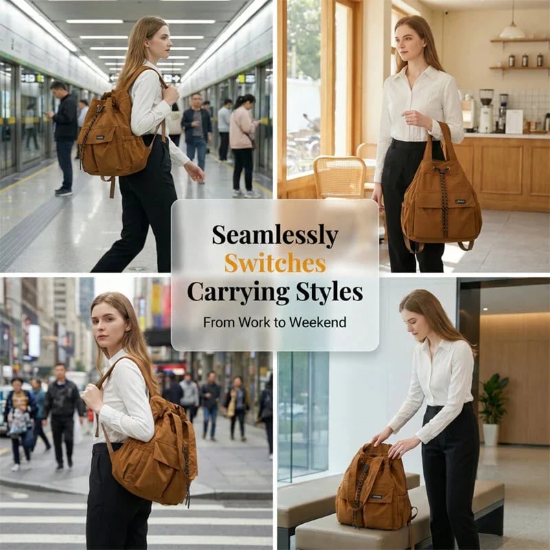 Large-Capacity Drawstring Convertible Tote Backpack👜