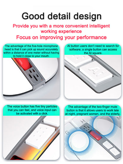 🖱️AI Voice Mouse: Enables voice input, translation, or search with a single click; connects via Bluetooth or USB.