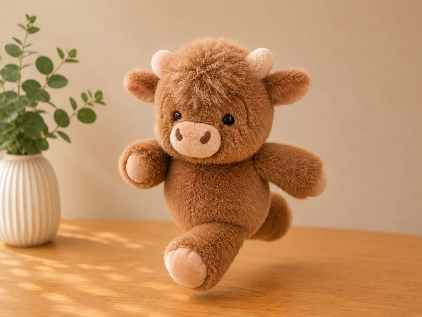 Fluffy Farm Cow Plush