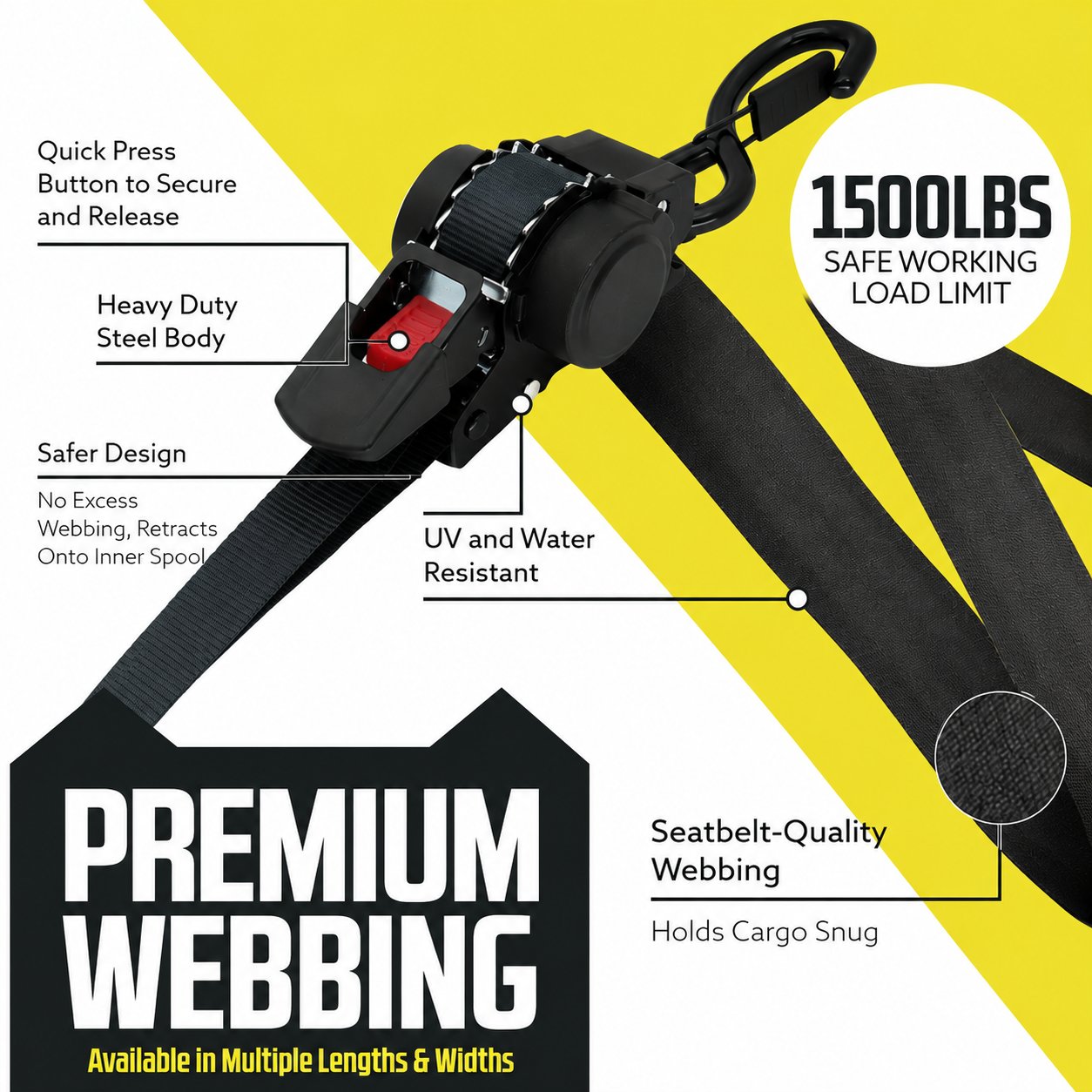 🔥Last Day Promotion - 49% OFF🔥Auto Retractable Ratchet Straps