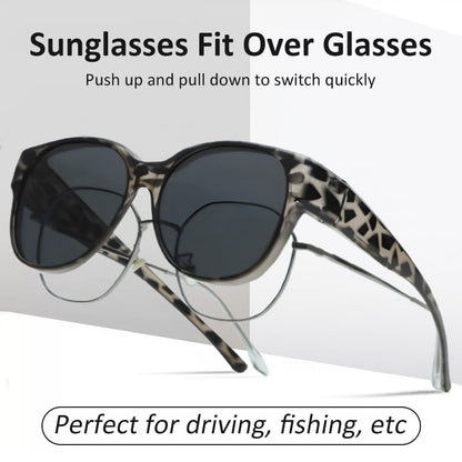 🎉BUY 1 GET 1 FREE 😎 Wraparound Cat-Eye Over Glasses Sunglasses – Full-Cover UV400 Shield Shades for Daylong Comfort 🕶️