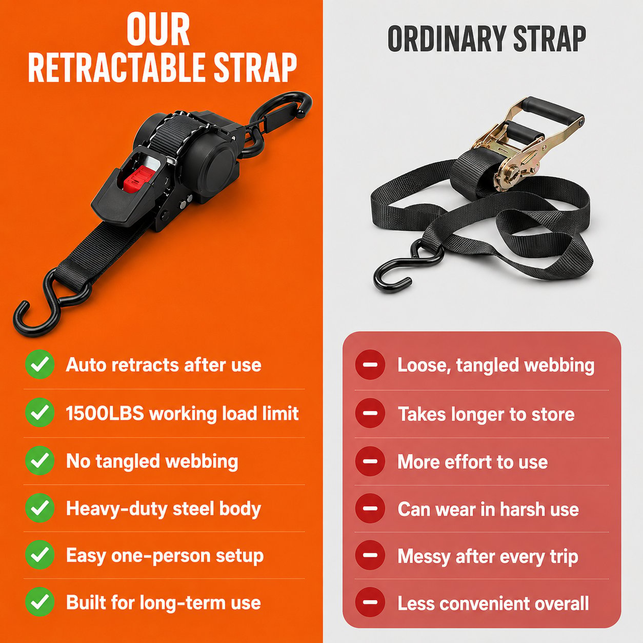 🔥Last Day Promotion - 49% OFF🔥Auto Retractable Ratchet Straps