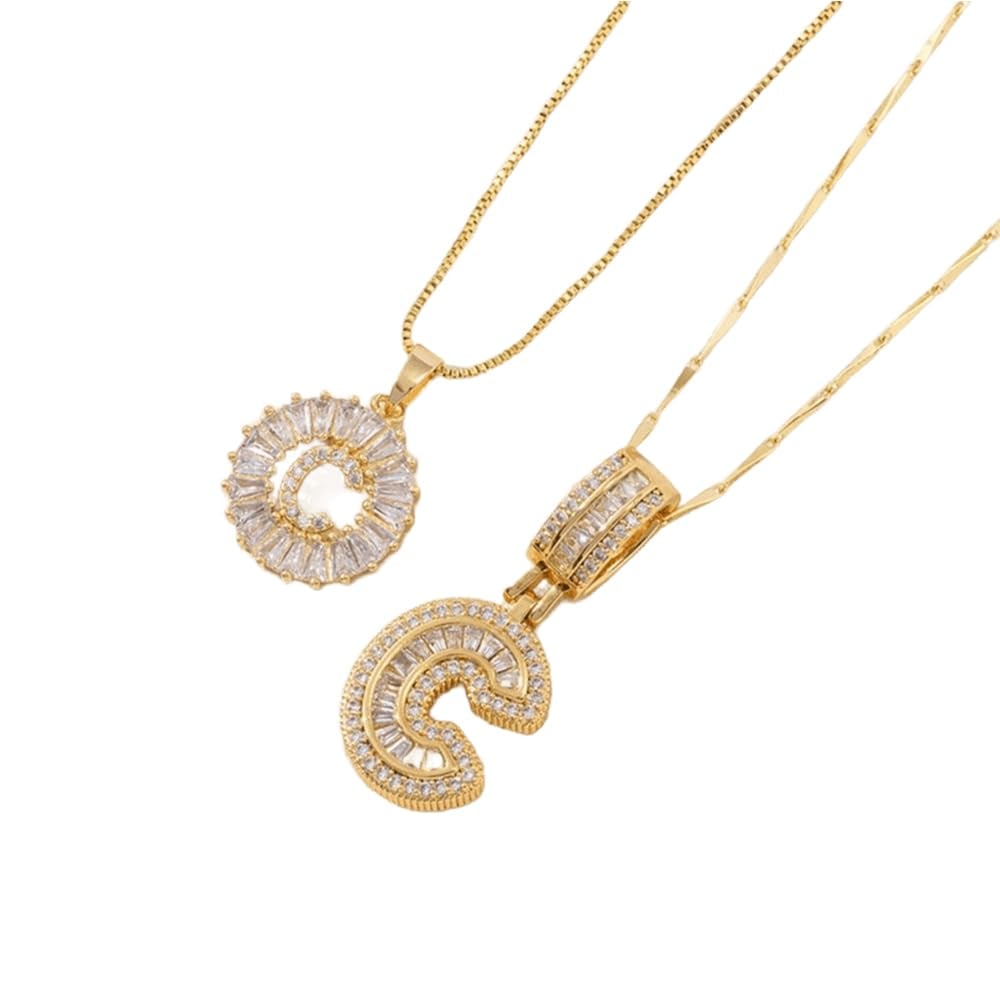 2 Pack Initial Letter Pendant Necklaces-Best Gift for Your Mom💝