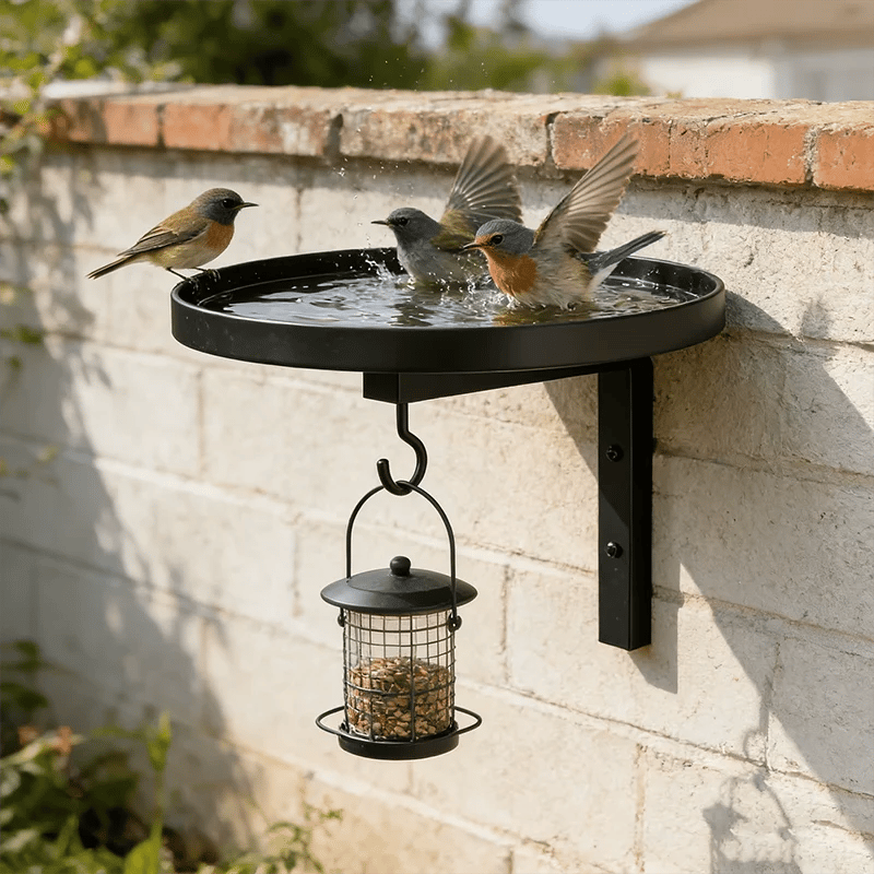 🔥Last Day 49% OFF !!! Wall-Mounted Metal Bird Bath a?? Antique Bronze Finish