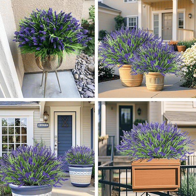 🪻Flash Sale-50% Off🔥Lavender Artificial Flowers,UV Resistant Outdoor Fake Plants(1 Bundle length 13.8inches)