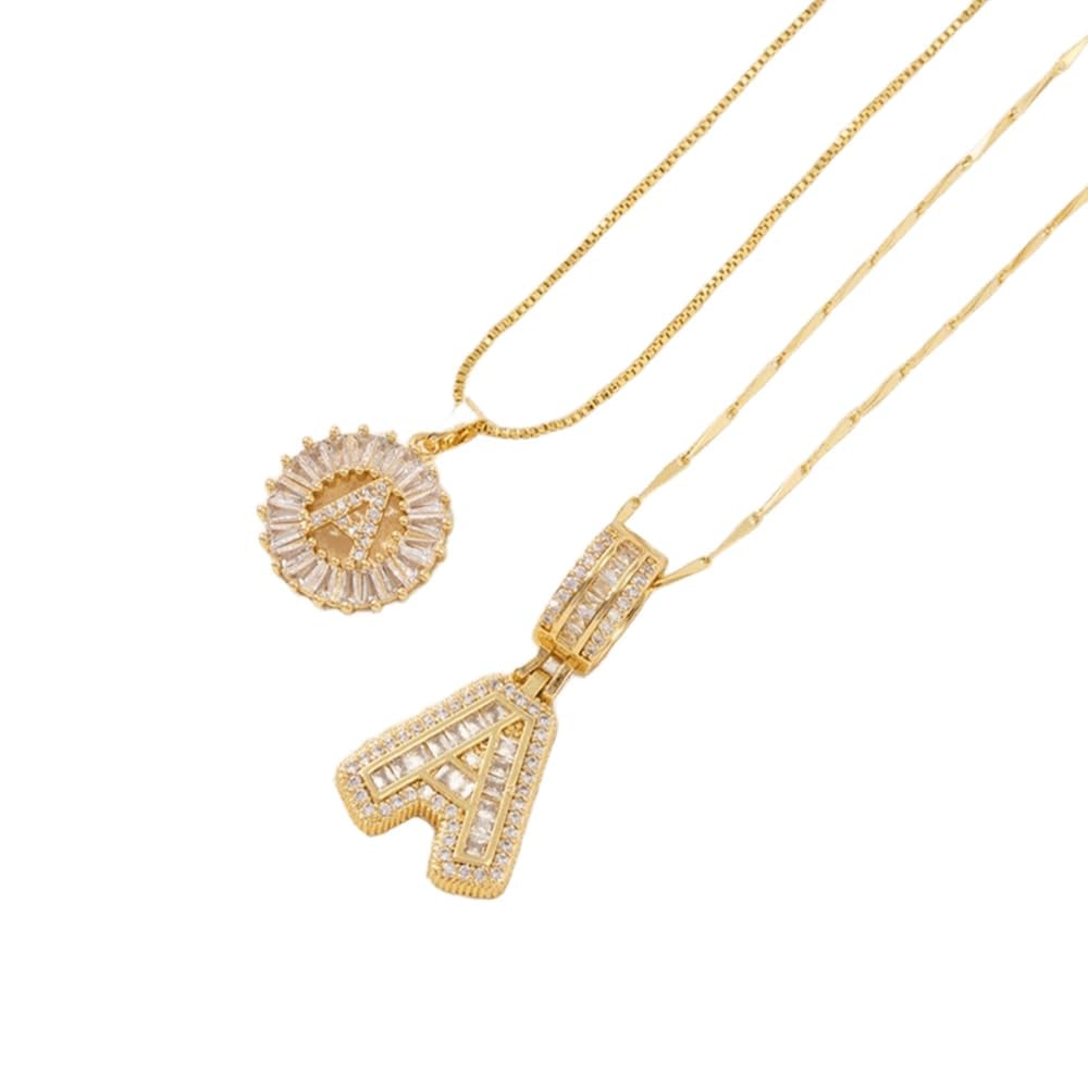 2 Pack Initial Letter Pendant Necklaces-Best Gift for Your Mom💝