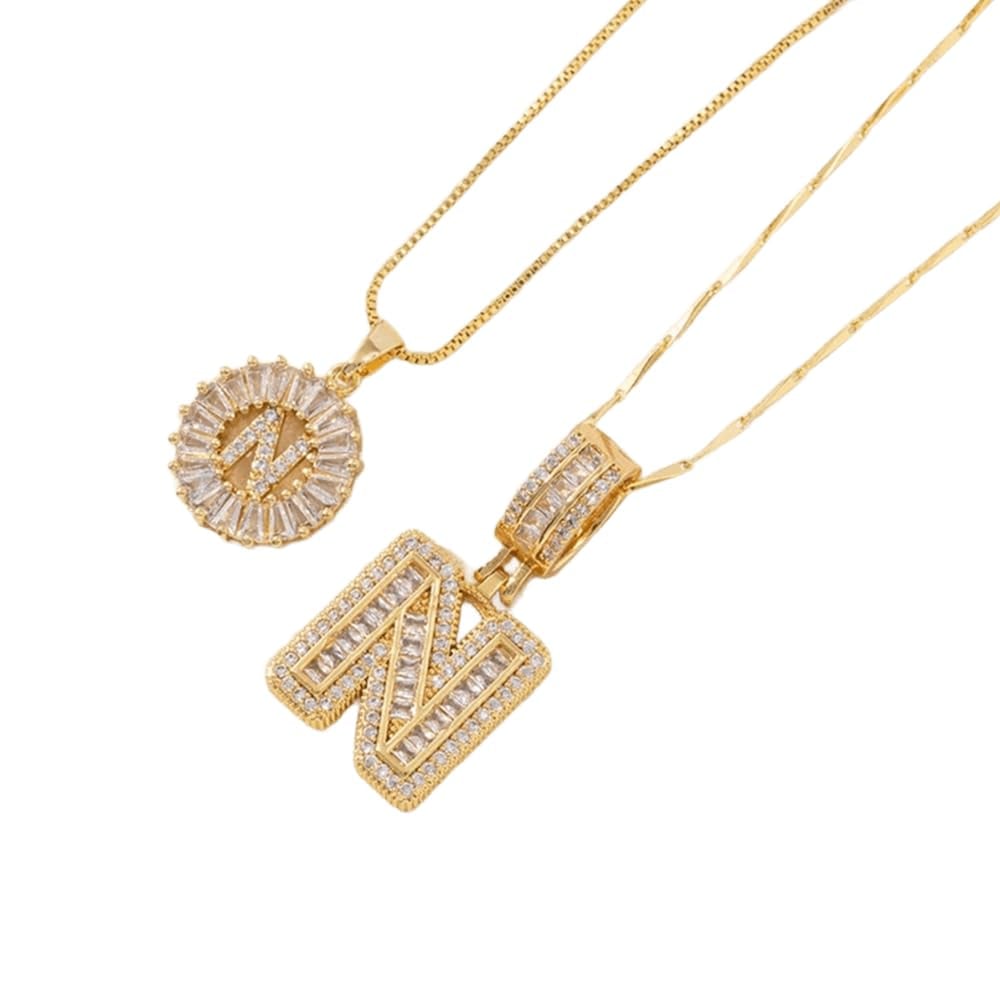 2 Pack Initial Letter Pendant Necklaces-Best Gift for Your Mom💝