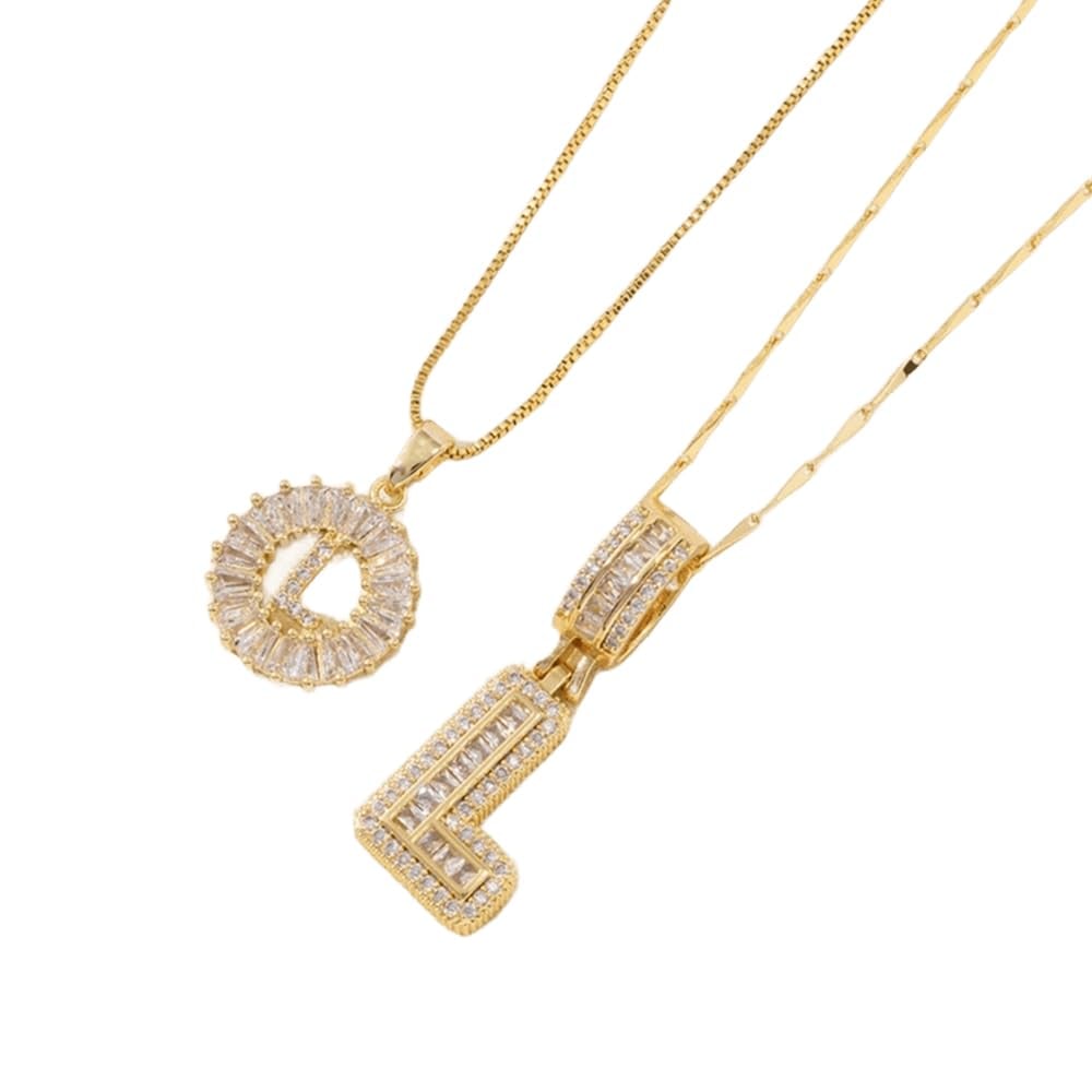 2 Pack Initial Letter Pendant Necklaces-Best Gift for Your Mom💝