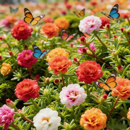 🌸Moss Rose Seeds: Perennial Flower Seeds, Large Colorful Blooms, Easy to Grow for Your Garden