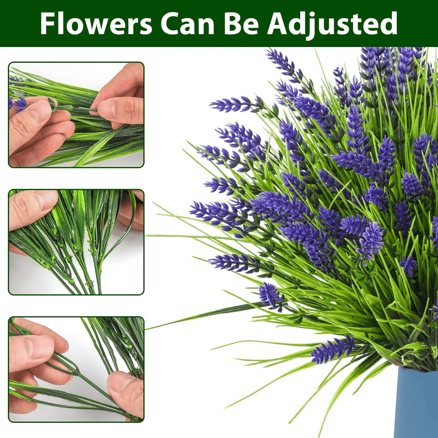 🪻Flash Sale-50% Off🔥Lavender Artificial Flowers,UV Resistant Outdoor Fake Plants(1 Bundle length 13.8inches)