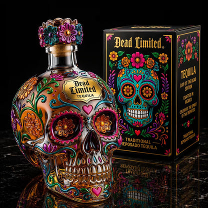🔥Limited Edition 50% OFF 🍷Day of the Dead Limited Edition Tequila Skull Glass Bottle