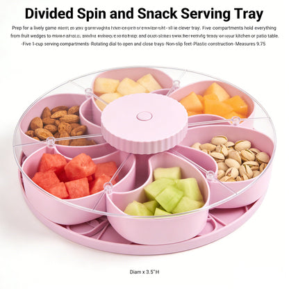 Divided Serving Tray That Spins – Perfect for Snacks, Dips & Party Appetizers