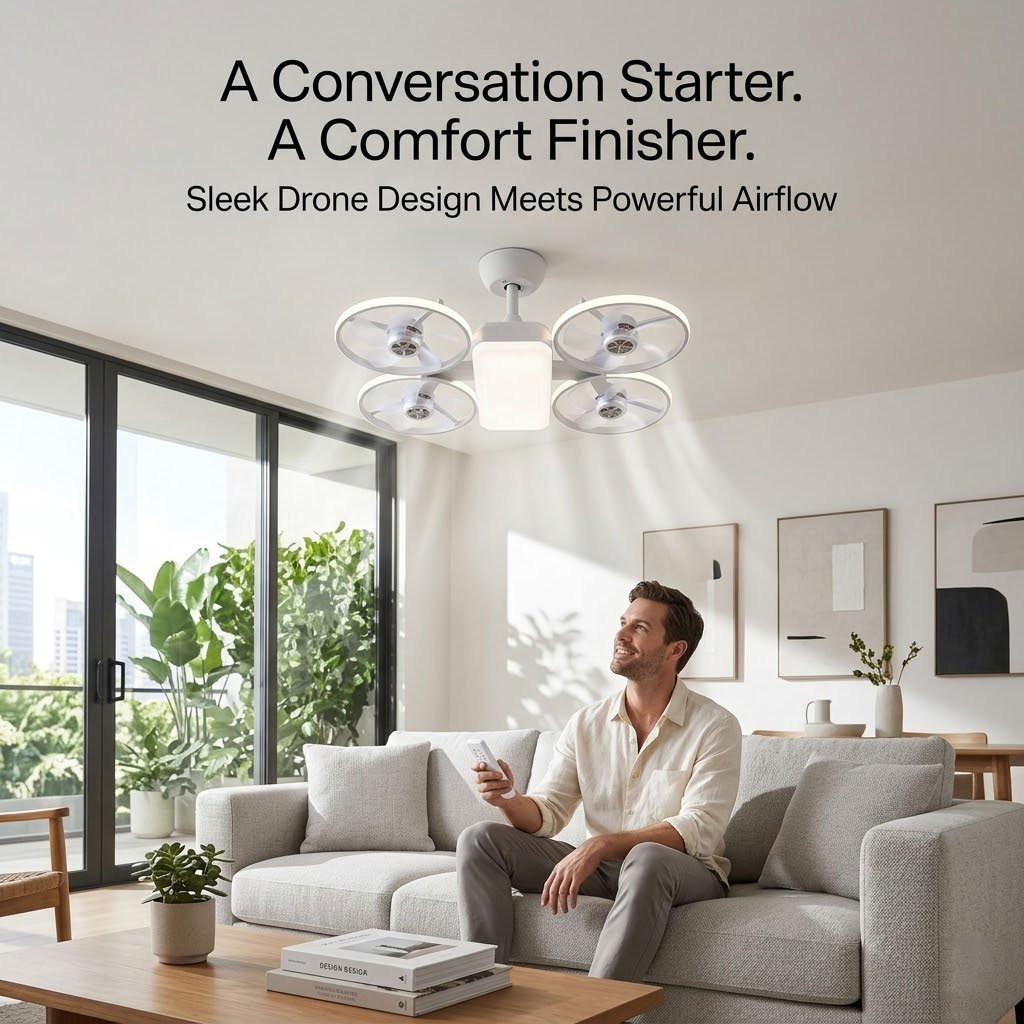 🔥50% Off |💡Drone-Inspired LED Ceiling Fan Light