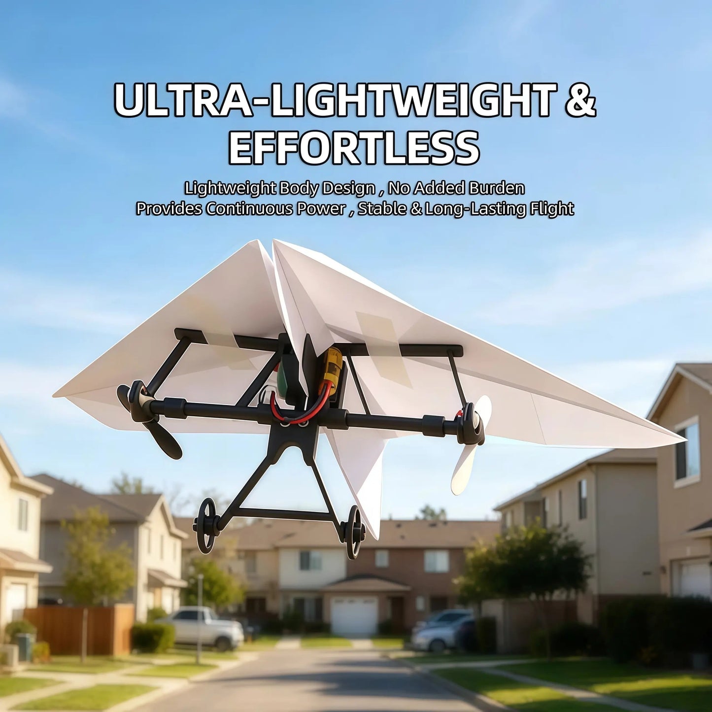 ✈️RC Paper Airplane Kit with Gyro Stabilizer – DIY Electric Remote Control Plane with Dual Propellers, Lightweight Foldable Flying STEM Toy