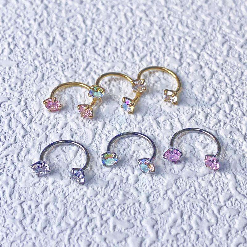 Internally Threaded Gems Nose Ring
