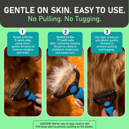 🔥Hot Sale 50% OFF!!🐾Professional Double-Sided Pet Grooming Rake ✨