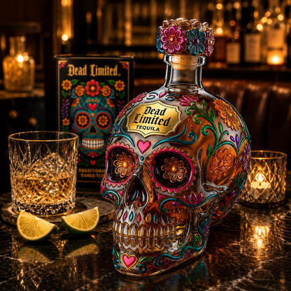 🔥Limited Edition 50% OFF 🍷Day of the Dead Limited Edition Tequila Skull Glass Bottle