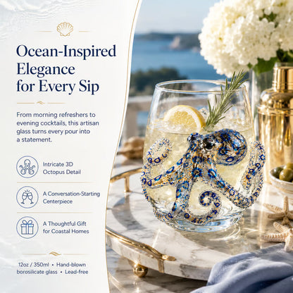 🌊 3D Ocean Animal Glass – Sculptural Marine Life Drinkware