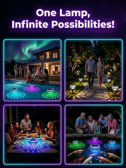 【0 Electricity Cost Aurora Pool】Solar Floating Light