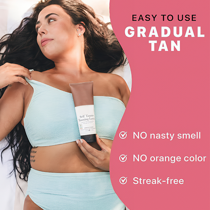 🌞 Silky Smooth Self Tanner Lotion – Get a Natural, Long-Lasting Sun-Kissed Glow Without the Sun, No Orange, No Streaks