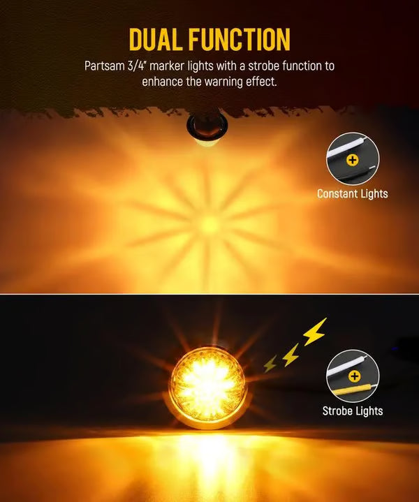 💖🎁2026 Mother's Day Gifts 50% Off--🎁3/4 Inch LED Amber Watermelon Side Marker Light