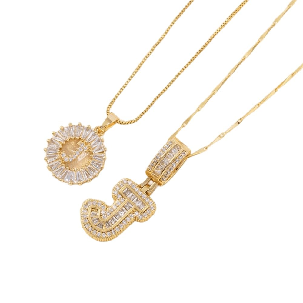 2 Pack Initial Letter Pendant Necklaces-Best Gift for Your Mom💝
