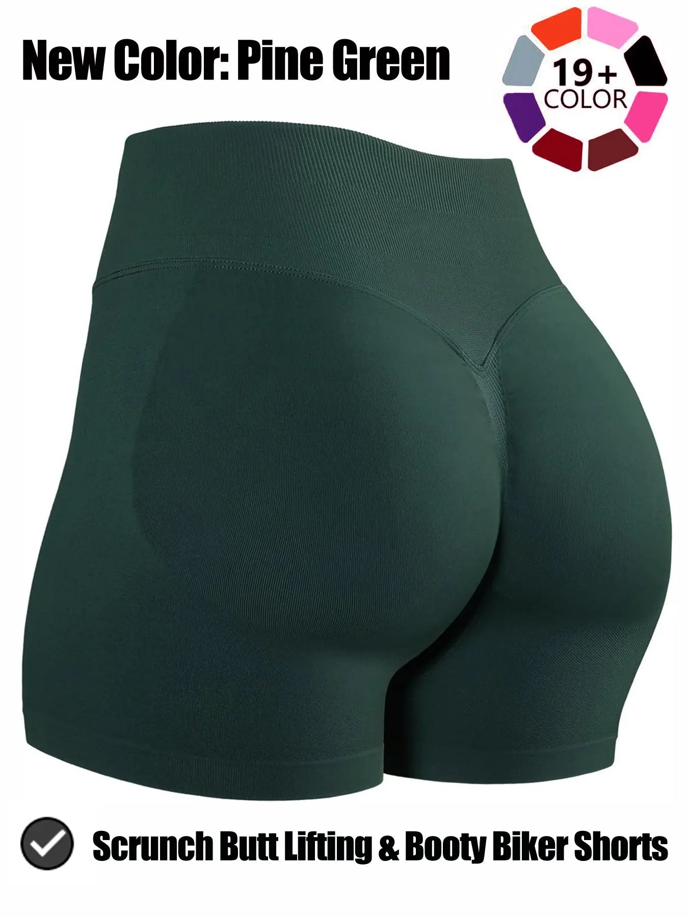 🍑 Seamless Scrunch Butt Shorts | High Waist Gym Biker Shorts