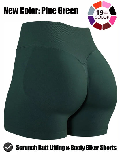 🍑 Seamless Scrunch Butt Shorts | High Waist Gym Biker Shorts