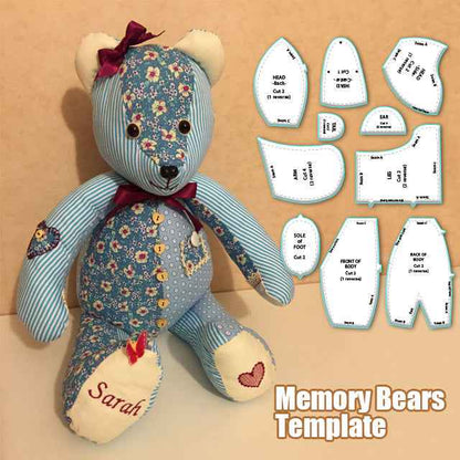 Memory Bear Template Ruler Set(10 PCS) - With Instructions
