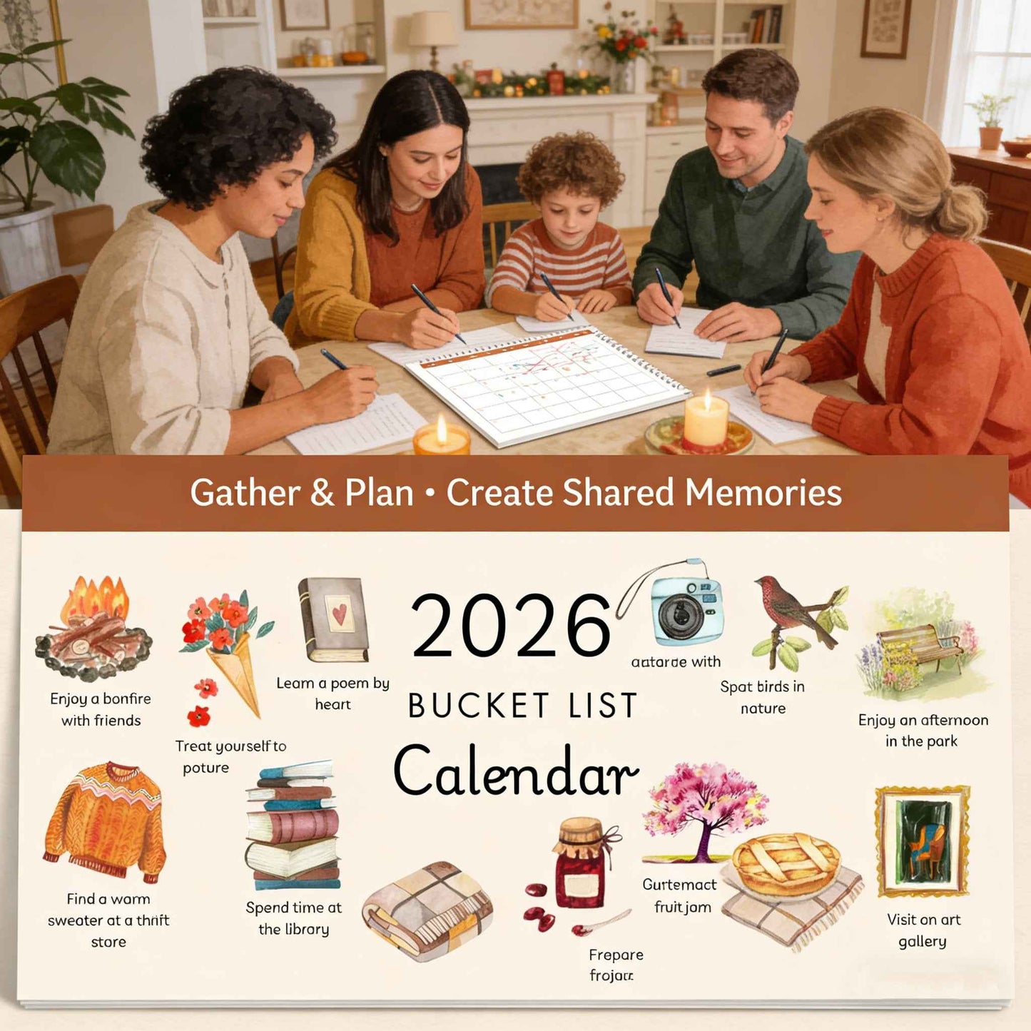 📅 2026 Bucket List Wall Calendar