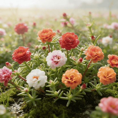 🌸Moss Rose Seeds: Perennial Flower Seeds, Large Colorful Blooms, Easy to Grow for Your Garden