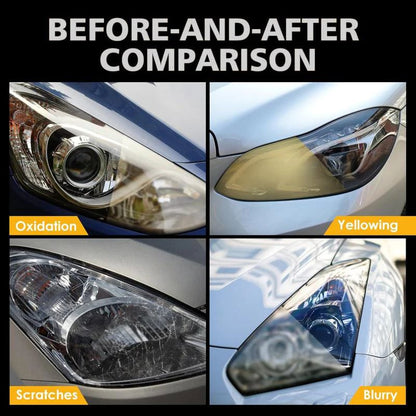 🚗[Headlight Crystal Restorer] — One wipe removes haze, yellow lenses turn crystal bright. Renew your lights, shine like new in seconds! ✨🔦