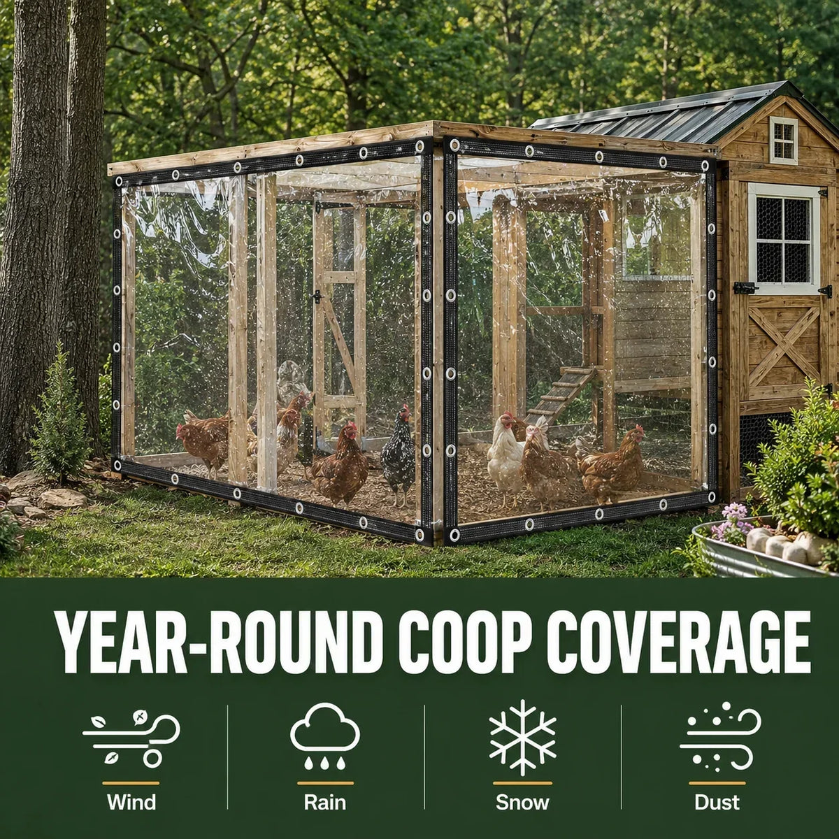 💦🌊 Clear Waterproof Tarp – Keep Rain Out Without Blocking the Light