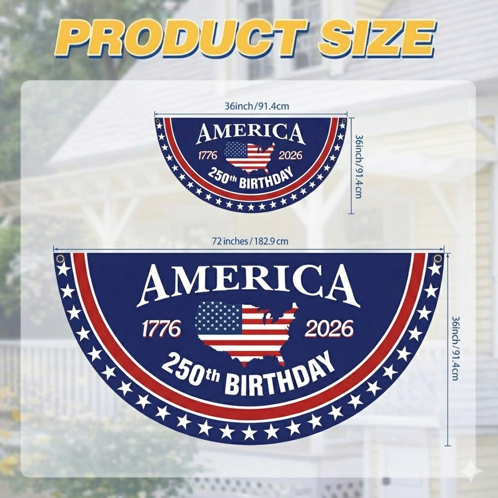 Celebrate America's 250th Birthday Banner detail 2