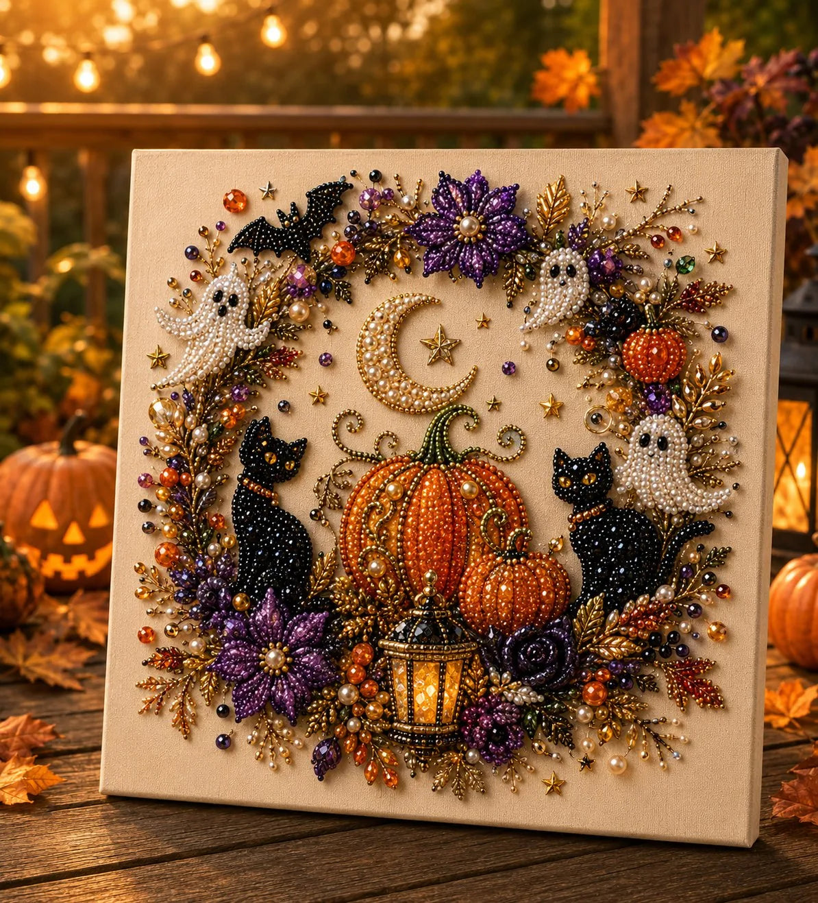 👻 Halloween Pearl Diamond Art Kit – Spooky-Cute DIY Wall Decor
