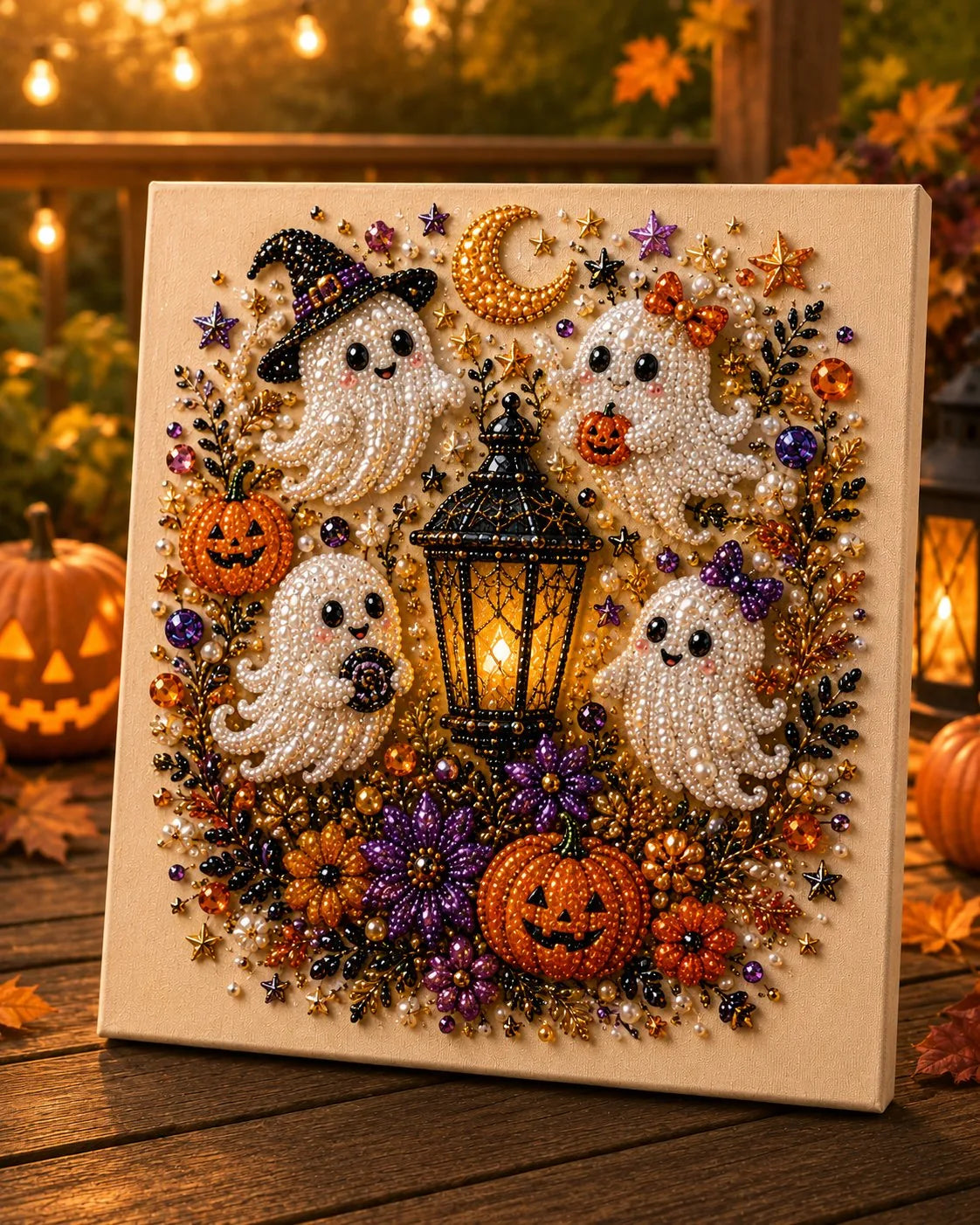 👻 Halloween Pearl Diamond Art Kit – Spooky-Cute DIY Wall Decor