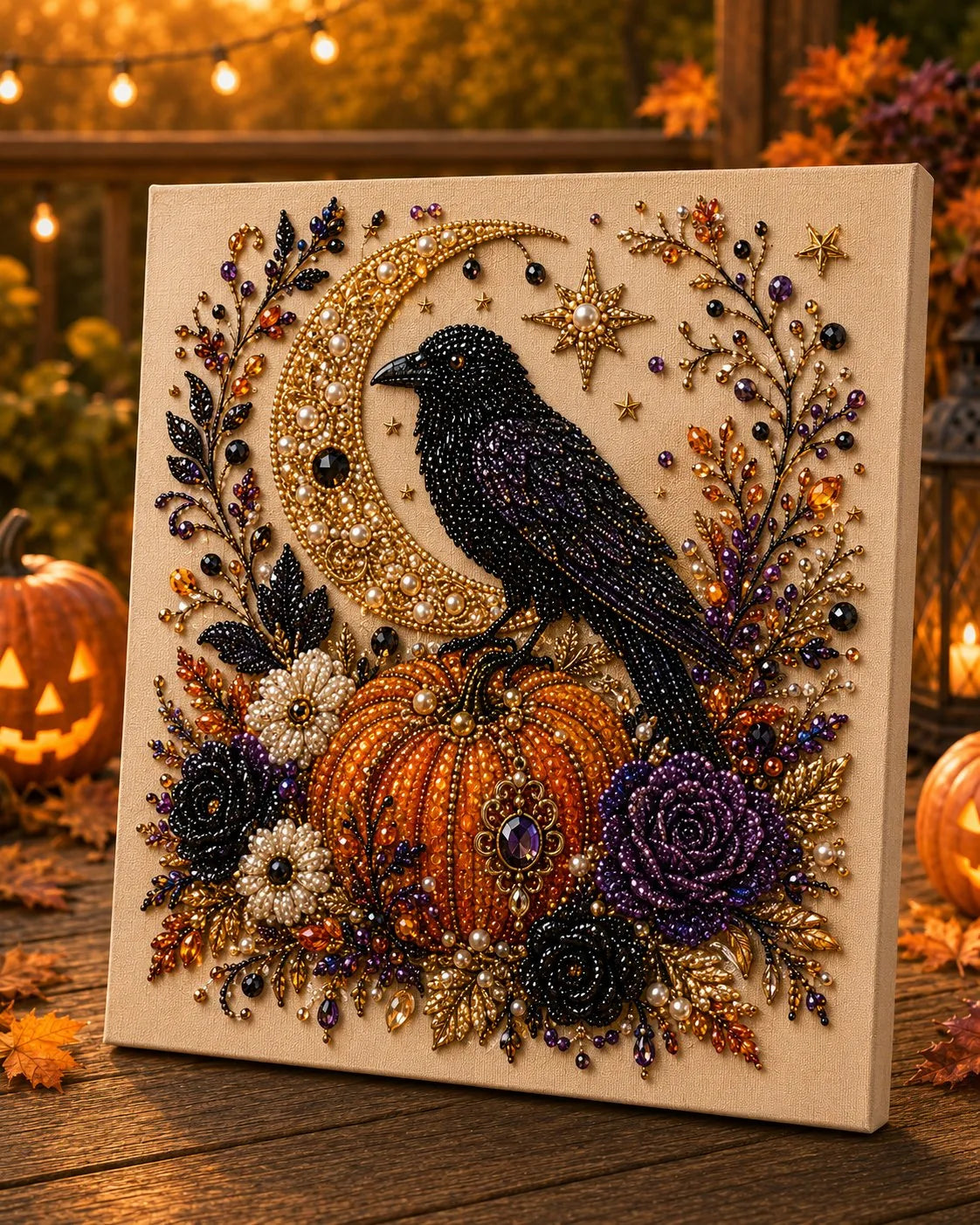 👻 Halloween Pearl Diamond Art Kit – Spooky-Cute DIY Wall Decor