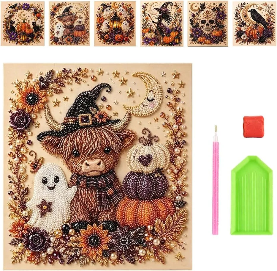 👻 Halloween Pearl Diamond Art Kit – Spooky-Cute DIY Wall Decor