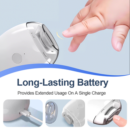 🧸 BabySafe Electric Nail Trimmer – 360° Gentle Auto Filing for Newborns & Toddlers